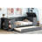 Gray Twin Daybed With Stationery Storage, Trundle - Wood Frame Charging Functional Construction-1486571695
