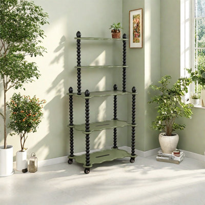 Indoor flower shelf multi-level floor storage by Sleek Surface Designs