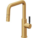 Corsano Contemporary Pull Down Kitchen Faucet with Button Sprayer Quad Spout and BST Series Handle