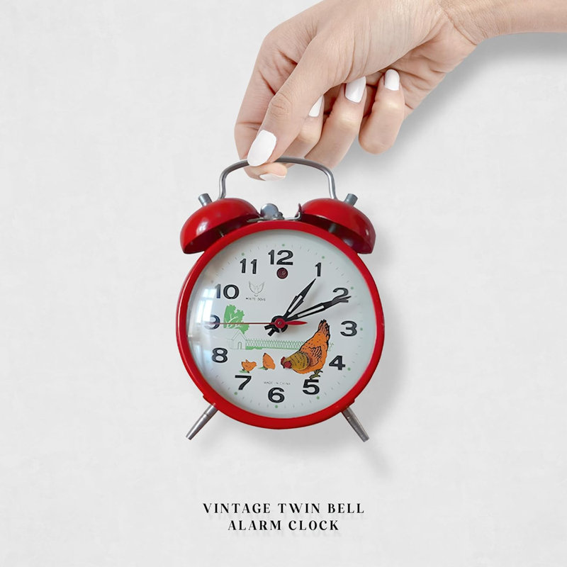 Roman Numeral Quartz Movement / Crystal Alarm Tabletop Clock Red