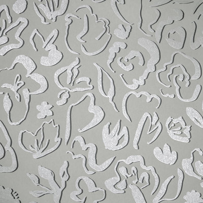Rouleau de papier peint sel fleur métallique