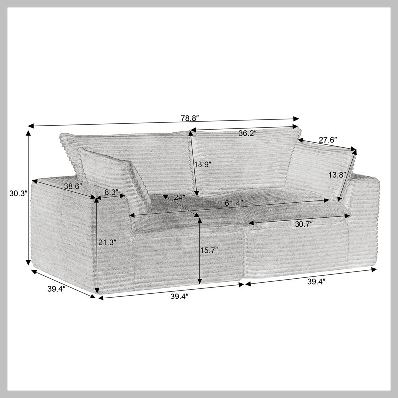 Canapé modulaire Boneless, Noir