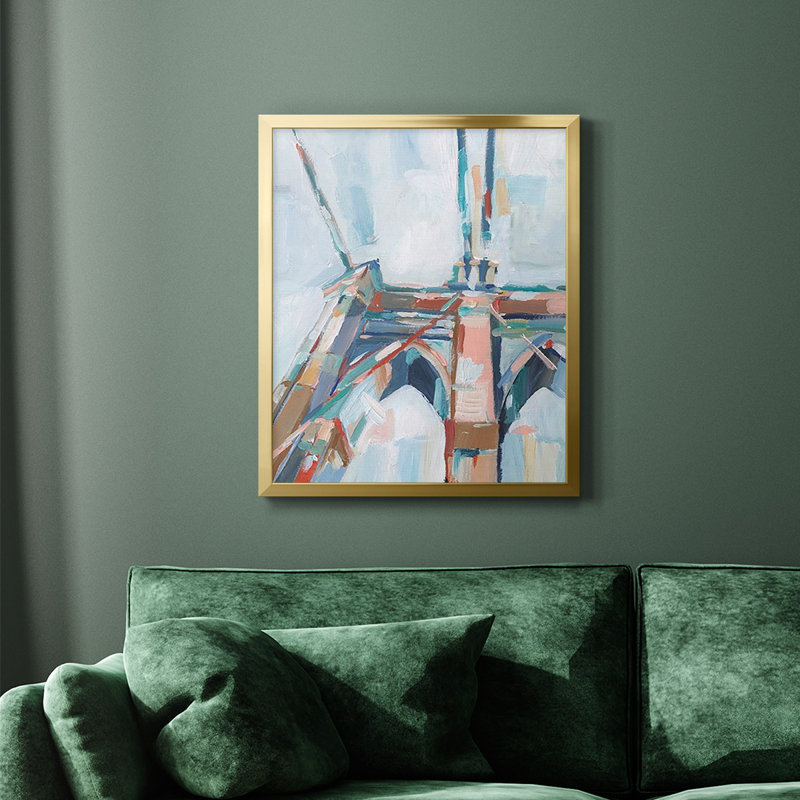 Toile encadrée de qualité supérieure «Big City Colors I» - prête à être accrochée, Or, H 20 po x l 16 po