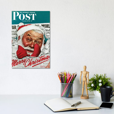 Santa's In The News Cover - Wall Art Print - Wrapped Canvas