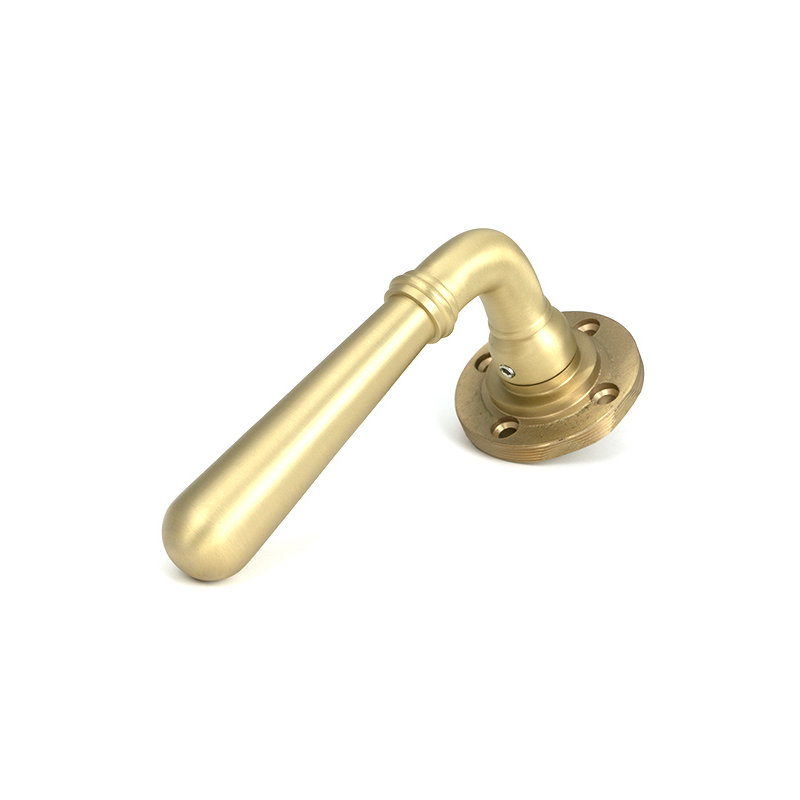 Newbury Interior Mortise Door Handle, Satin Brass