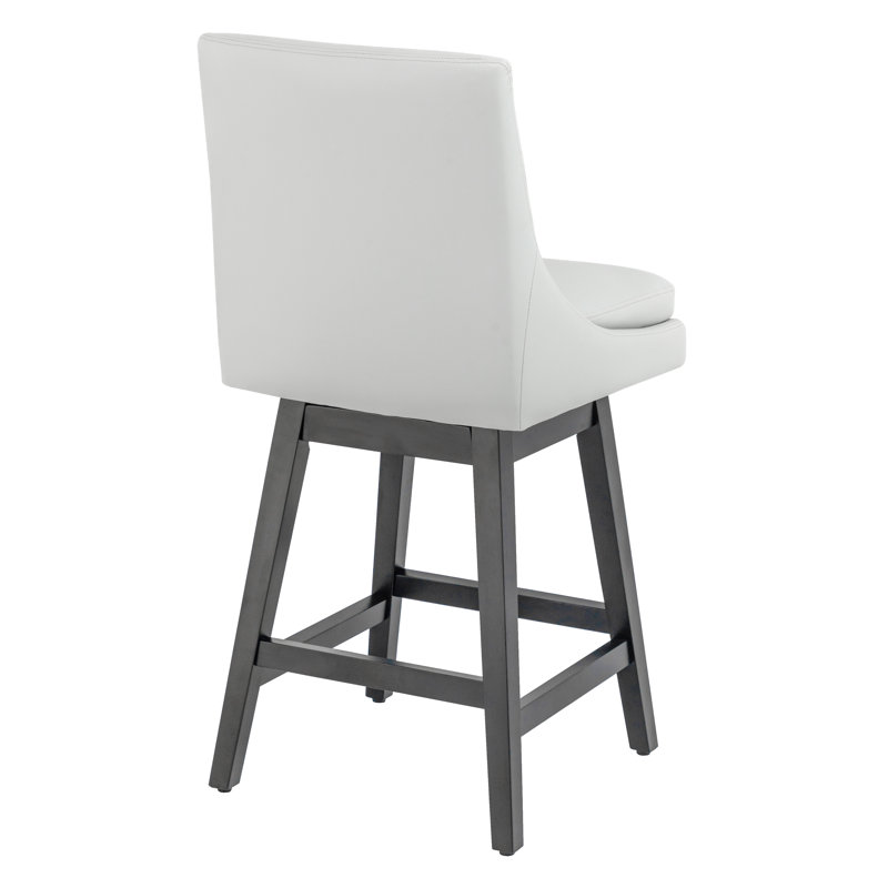 Lark Manor™ Counter Stools,26"360 Free Swivel Counter Height Bar Stools With High Back For Bar And Kitchen Island,Set Of 2,PU Leather