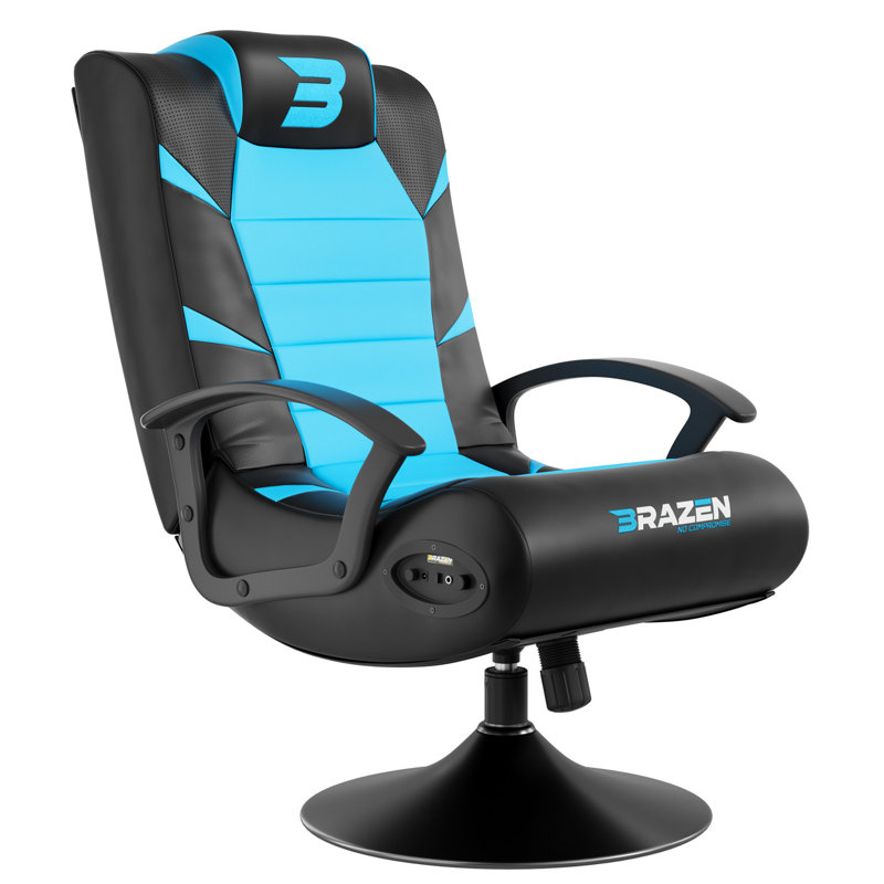 BraZen Pride 2.1 Bluetooth Surround Sound Gaming Chair - Pledger, Black/Blue