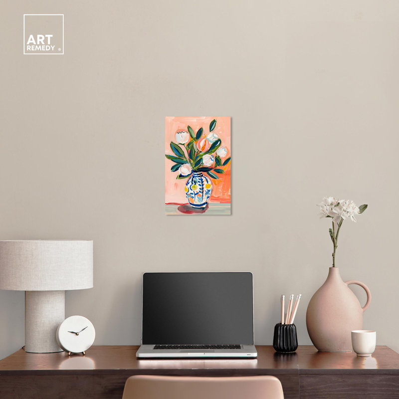 Boho Colorful Floral Abstract Canvas Wall Art, 10" x 15"