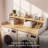OMCHOM Double-Tier Wooden Laundry Countertop - Space-Saving Storage Organizer with Enhanced Stability & Easy-Clean Surface-130448621