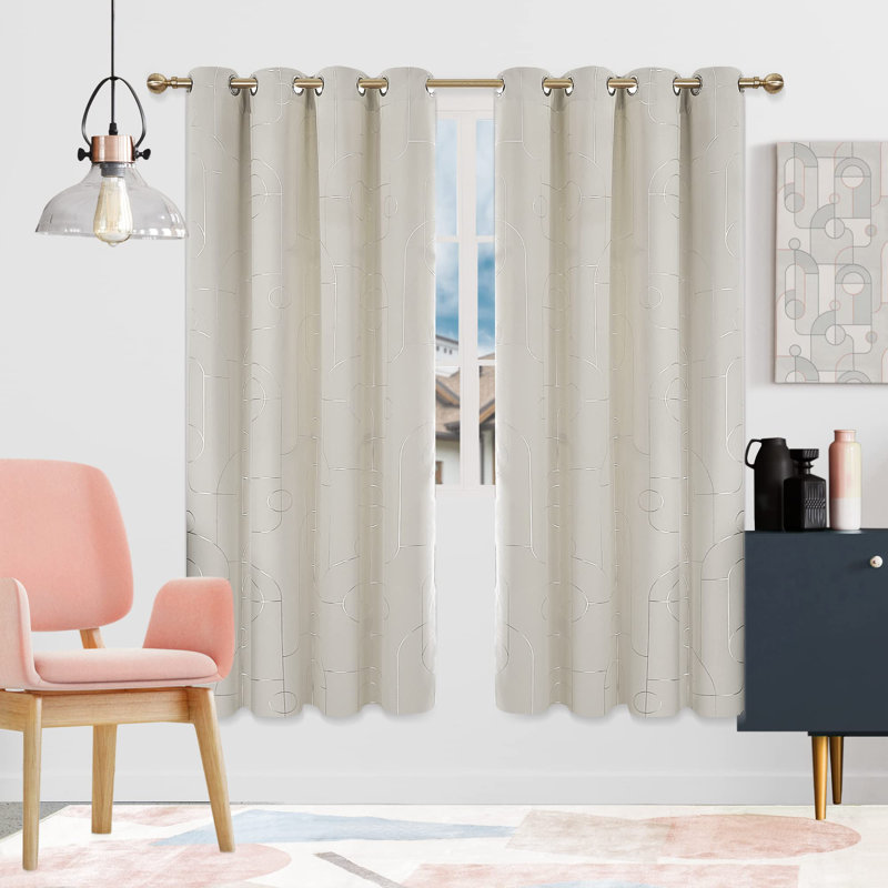 Ashleeann Room Darkening Curtain Pair, 52" W x 96" L, Light Beige