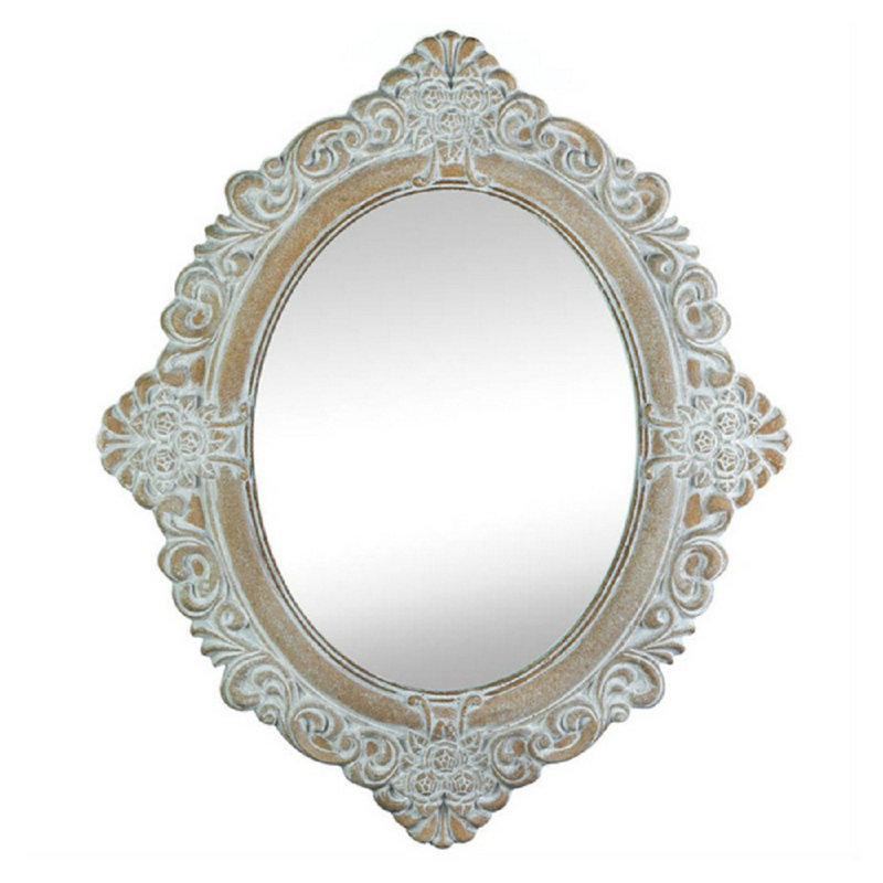 Elegant Amelia Taupe Oval Wood Wall Mirror, 20"x24"