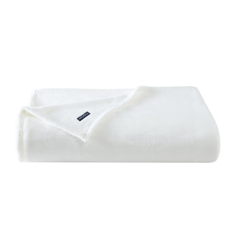 Couverture en molleton ultra doux Nautica, Grand lit, Blanc