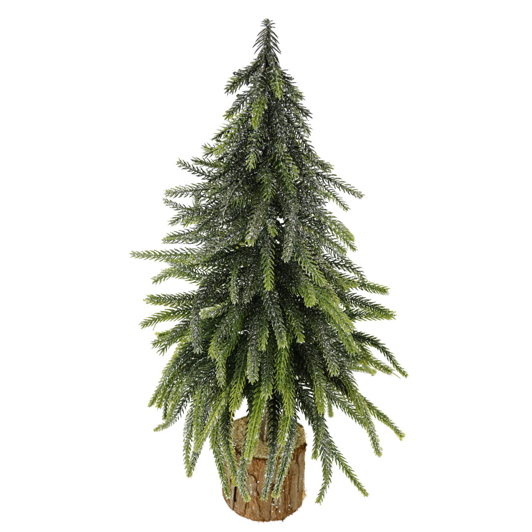 Künstlicher Weihnachtsbaum 30,5 cm Grün/Weiß mit Ständer