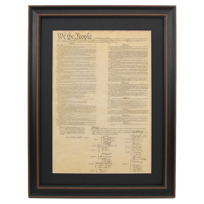 United States Constitution | Framed Textual Art Print on Antique Parchment