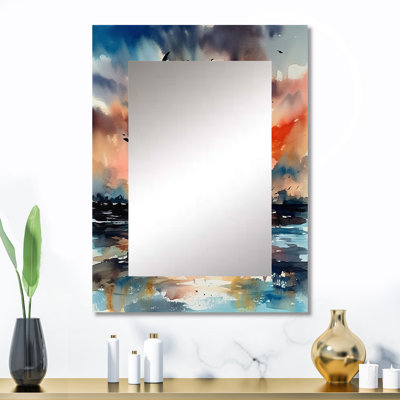Honeymoon Tropical Paradise II - miroir mural de plage unique, miroir moderne, impression d'art en métal