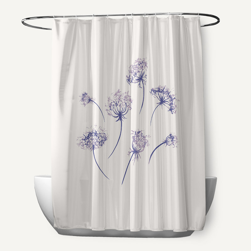 Rideau de douche Sarcoxie Floral par E by Design, Mauve
