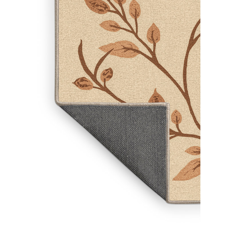 Soft Plush Etzel Thanksgiving Modern & Contemporary Abstract Area Rug in Beige – Beige Binding, 7x10