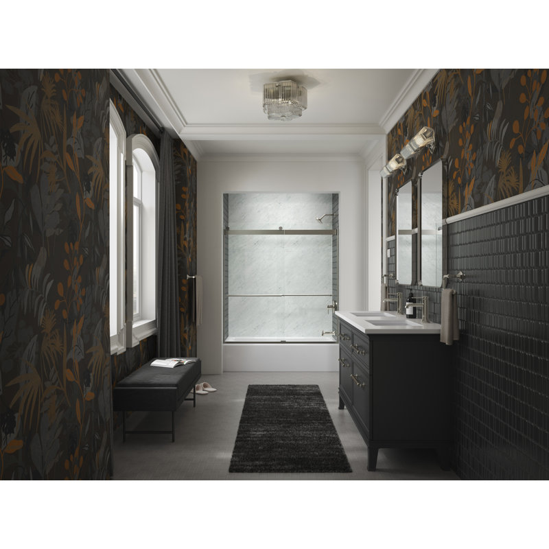 Ensemble de valve thermostatique et colonne de douche à deux voies occasion, Nickel poli éclatant