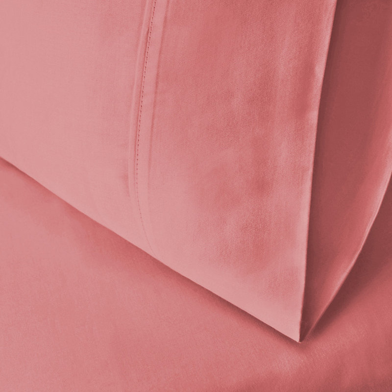 Standard Blush Cotton Polyester Blend Pillowcase Set