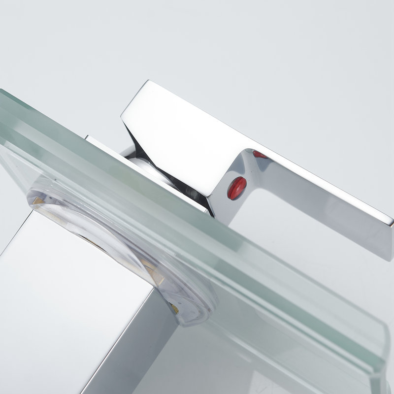 Robinet de salle de bain Topcraft monotrou à poignée unique avec DEL, Chrome chrome