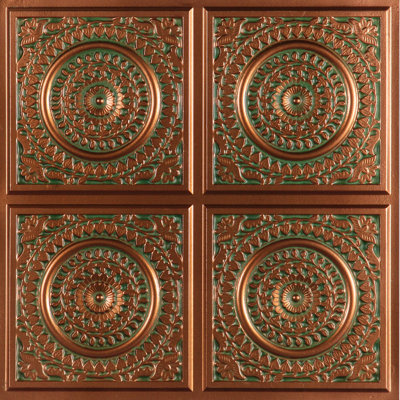 Maurice 23.75 in. L x 23.75 in. W Metallic and Textured Vinyl Drop-In Ceiling Tile and Glue Up Ceiling Tile Ceiling Tile In