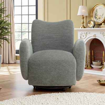 360° Swivel Chenille Fabric Accent Chair For Living Room, Office, Or Leisure