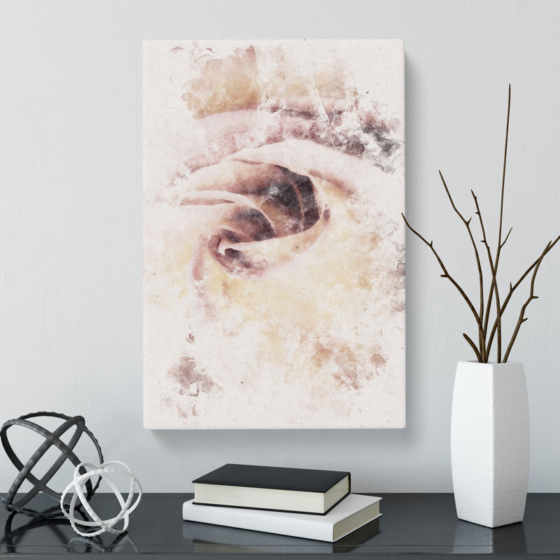 Pale Pink Rose Abstract - Wrapped Canvas, 91cm H x 60cm W x 3cm D