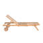 Mujdat 195cm Long Reclining Acacia Single Chaise with Cushions and Table-1694407799