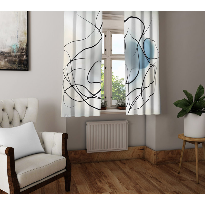 Paire de rideaux semi-transparents en polyester Dayelin, L 40 po x L 61 po