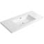 Lavabo pour salle de bain 48 po en blanc brillant, largeur 19,24 po, hauteur 7,33 po, profondeur 47,1 po et choix de résine, aspect blanc, froid