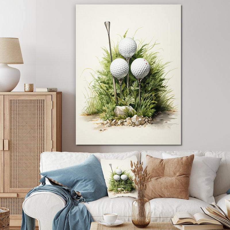 «Dariyelle Minimalisme Golf Tees» sur toile, Toile tendue, H 20 po x l 12 po x P 1 po