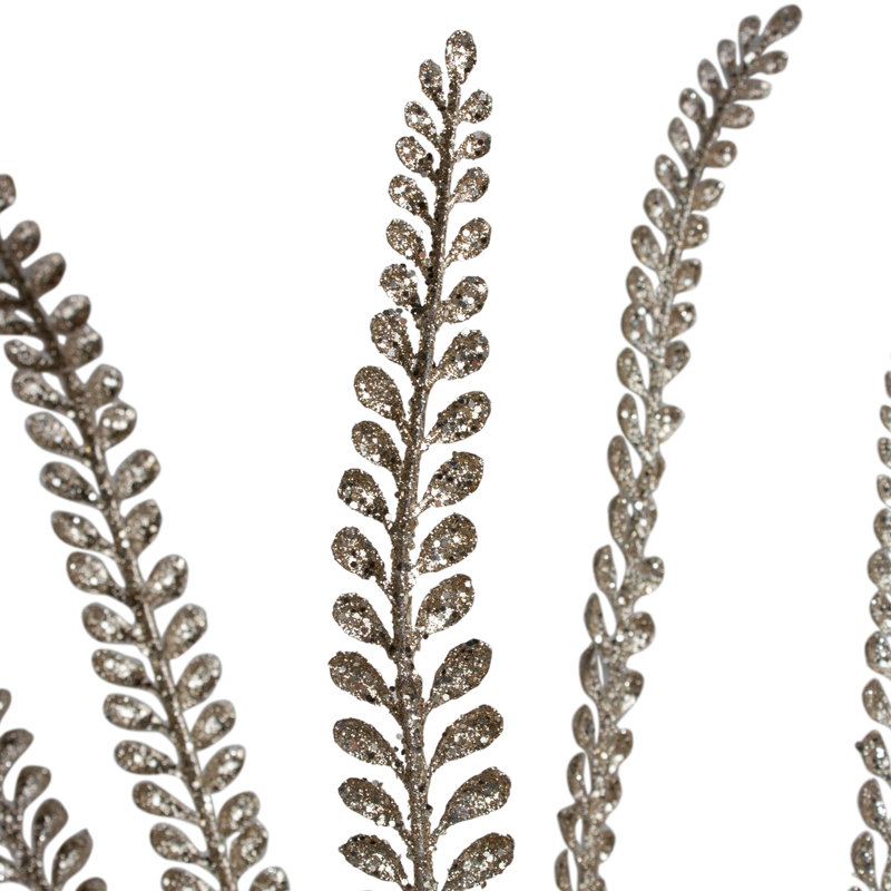 Glittered Artificial Fern Christmas Spray - 36" - Gold