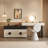 47.24"Modern Black and Cream Extendable Vanity and Storage Cabinet With Mirror