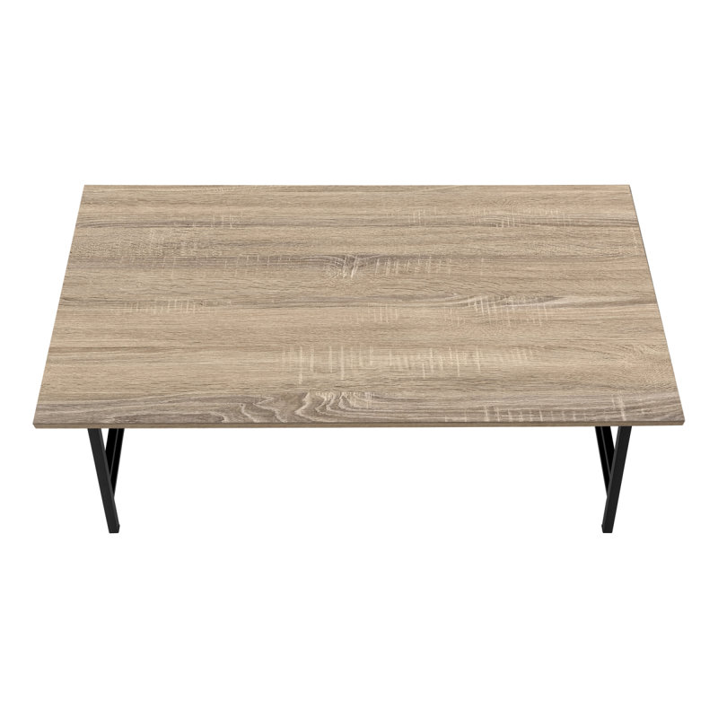 Table basse, accent, cocktail, rectangulaire, salon, L 40 po, stratifié, métal, contemporain, moderne, Taupe