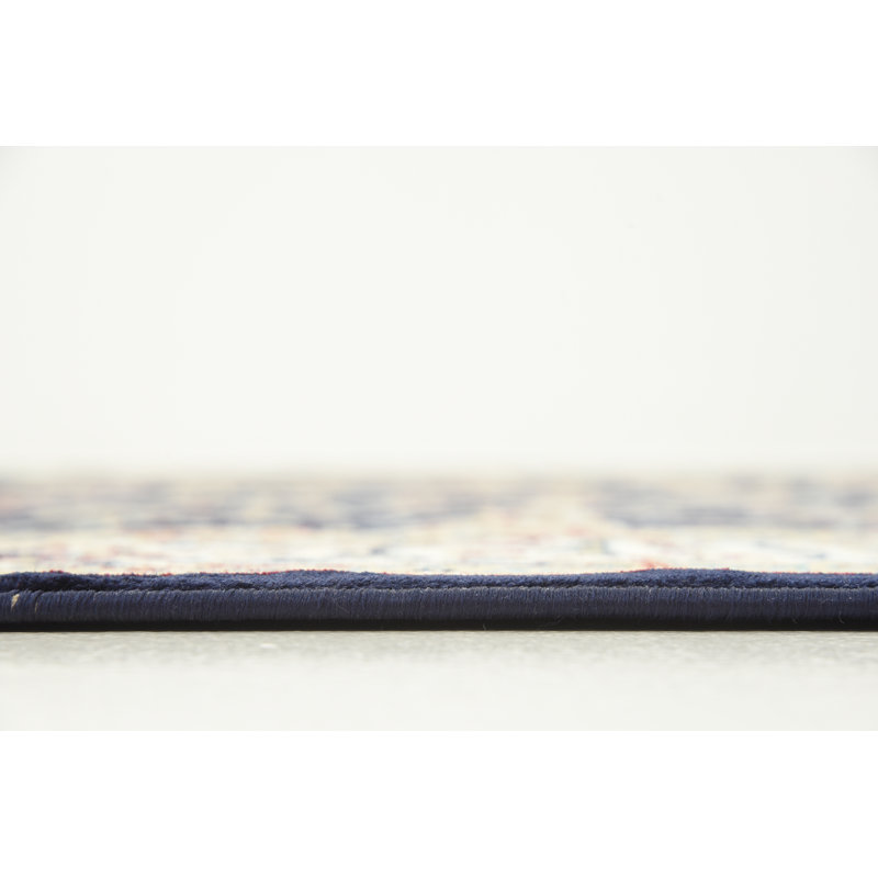 Tapis oriental Jackson / ivoire / bleu Jackson, Navy, Rectangle 5 pi 3 po x 8 pi
