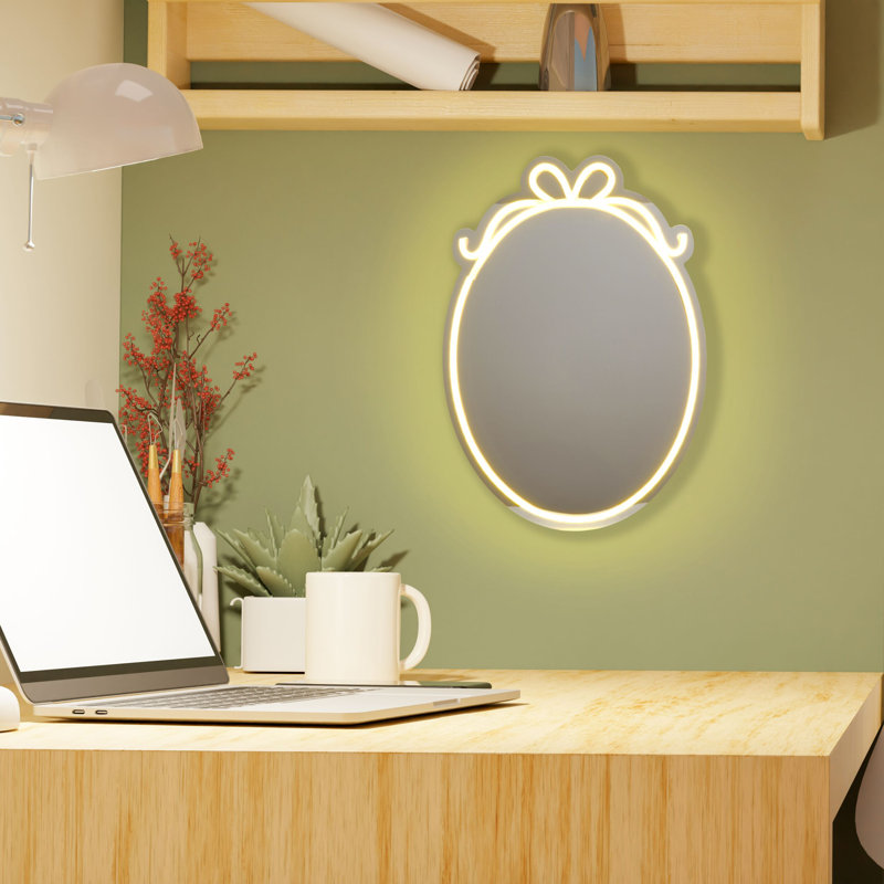 Melannco LED Bow Mirror, 10.6X15 Inch