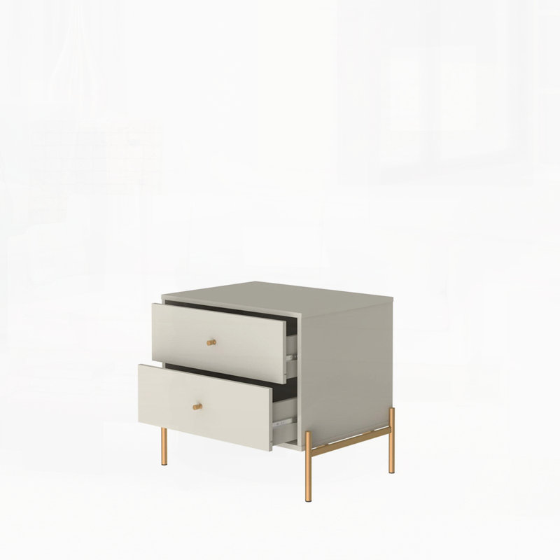 Modern Nightstand For Bedroom, Living Room, Off White