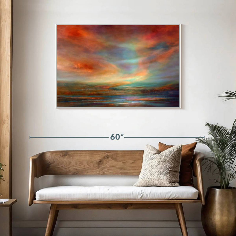 Far Away III, Cadre flottant blanc, 40 po x 27 po