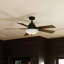 Ventilateur de plafond standard à DEL à 5 pales de 52 po avec télécommande et ensemble d'éclairage inclus-636595575