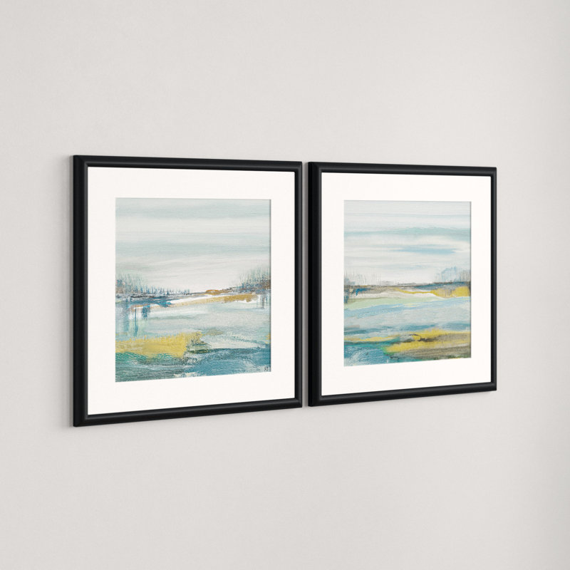 Lewbeach - ensemble de 2 reproductions d'aquarelles, Cadre noir