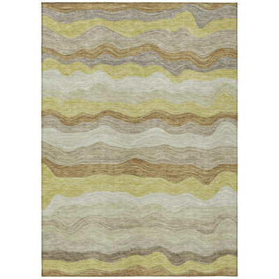 Machine Washable Indoor/Outdoor Lanphear ACN2397 Stripes Rug