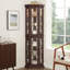 Armoire décorative lumineuse avec portes en verre et tablettes réglables