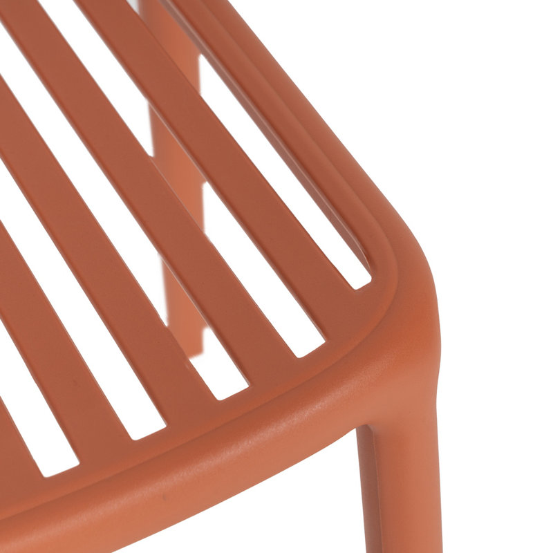 Finis Stacking Patio Dining Side Chair, Terracotta