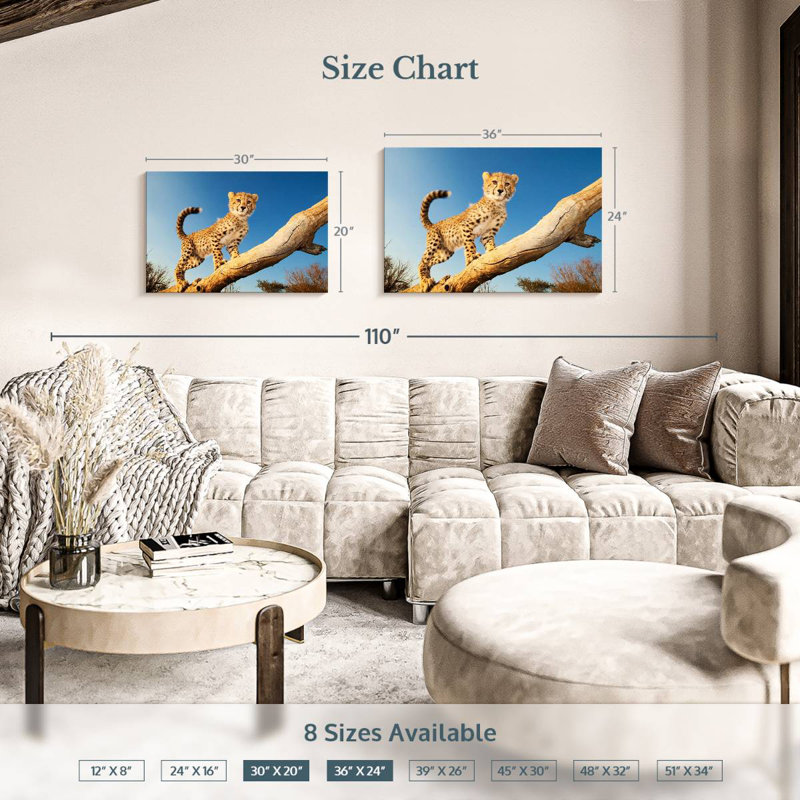 Brampt Cheetah Cub, 24" H x 36" W