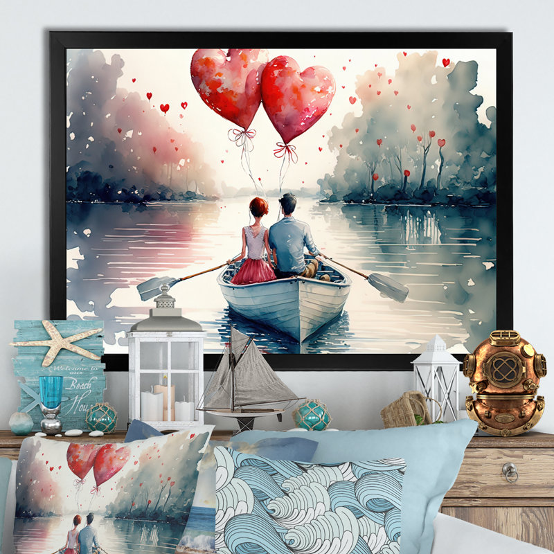 Couple d'amoureux qui passe du temps à l'extérieur III - Peinture sur toile, Impression noire sur toile encadrée