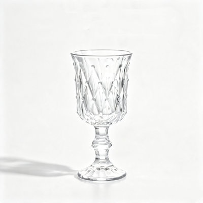 7 oz Elegant Embossed Diamond Textured Goblet