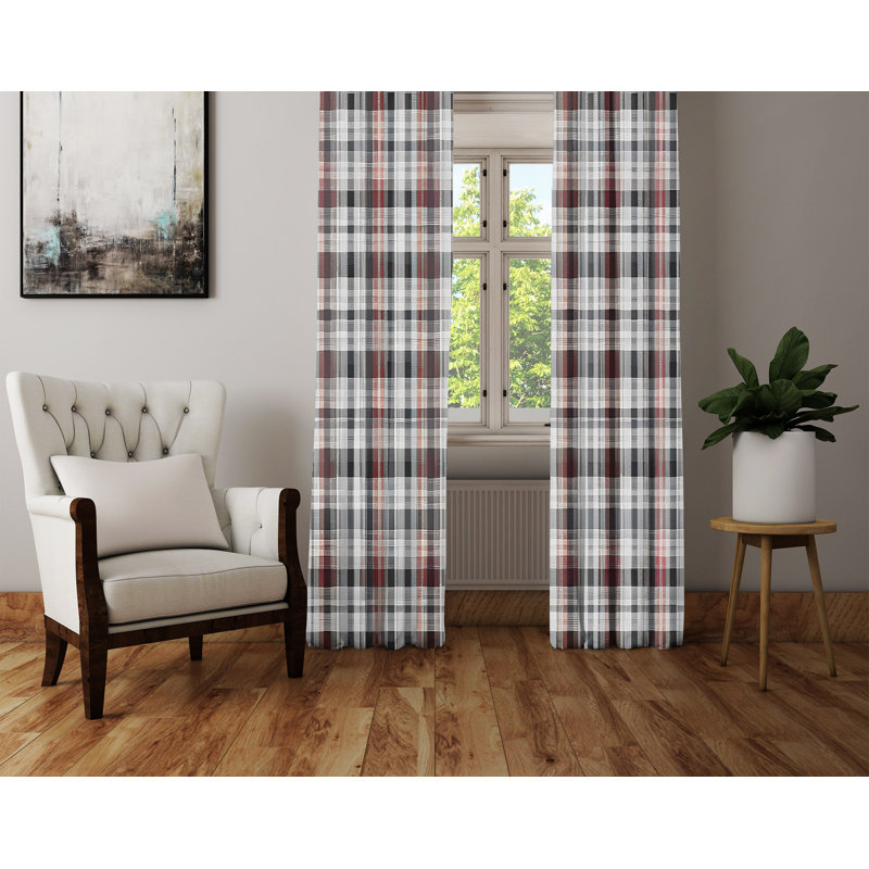 Danow Semi Sheer Curtain Pair, 20" W x 61" L