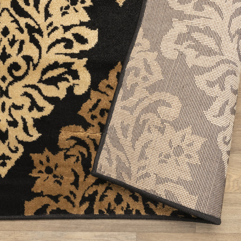 Valarie Contemporary Floral Damask Indoor Area Rug, Rectangle 2' x 3'