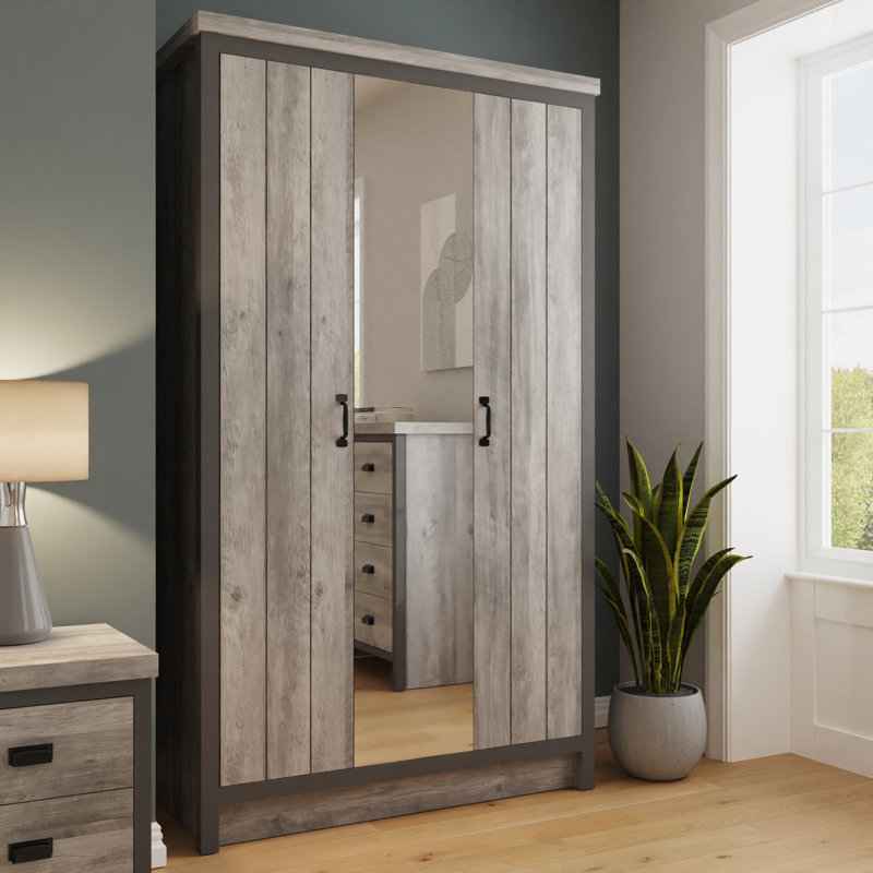 Manufactured Wood Wardrobe, Grey