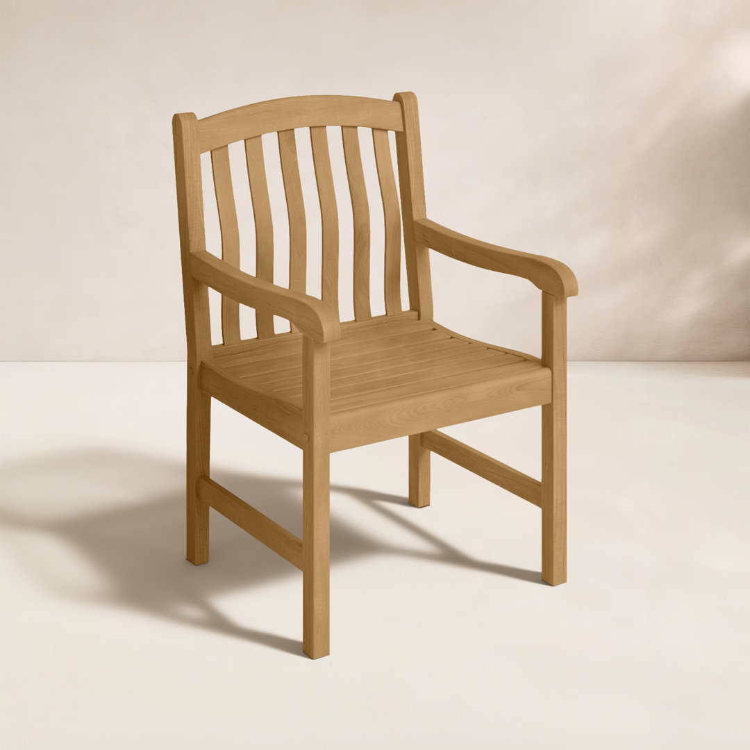 Summerton Teak Wood Outdoor Dining Armchair Birch Lane™